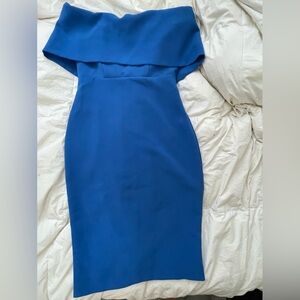 Women's Blue Strapless Dress